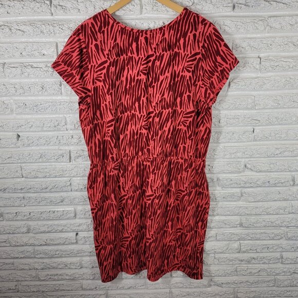 Liz Claiborne Womens Dress 1X Plus Fit Flare Short Sleeve Pink ANI1XE - Picture 6 of 10